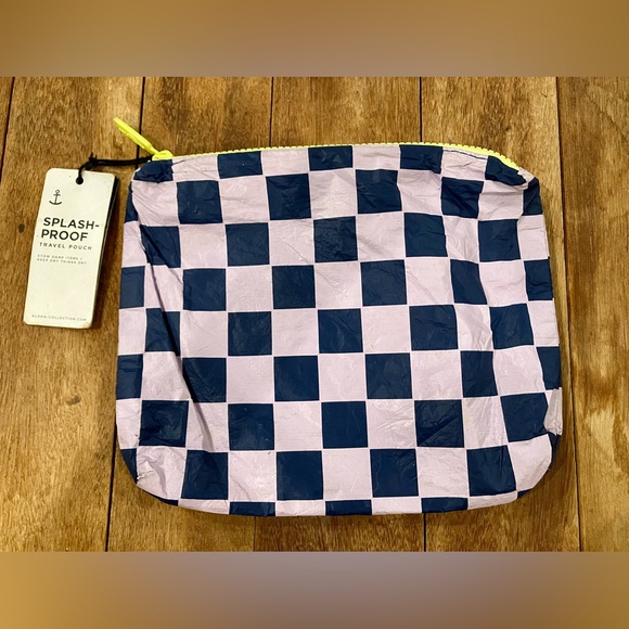 ALOHA Collection Checkered Pouch with Neon Trim; New But Has Flaws From Storage - Picture 2 of 13